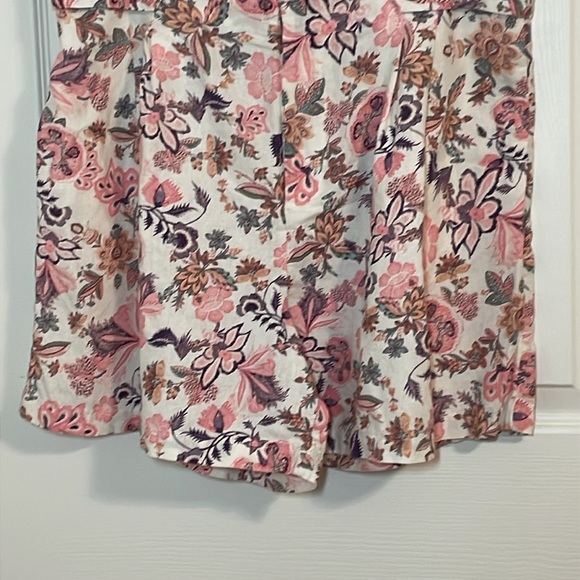 Who What Wear Linen Shorts, Coral Floral, Wide Leg, 16 - Picture 3 of 5